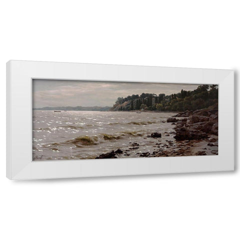 Surf White Modern Wood Framed Art Print by Adamov, Alexey