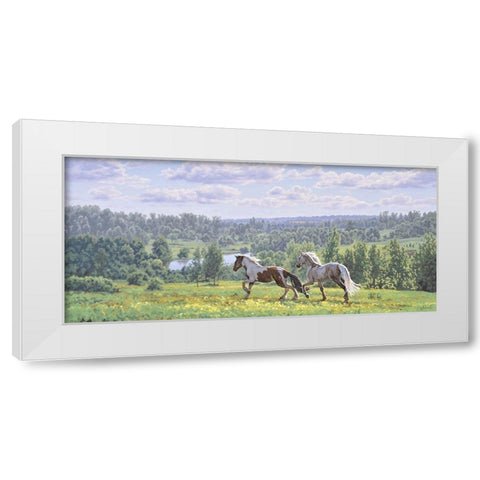Open Spaces White Modern Wood Framed Art Print by Adamov, Alexey