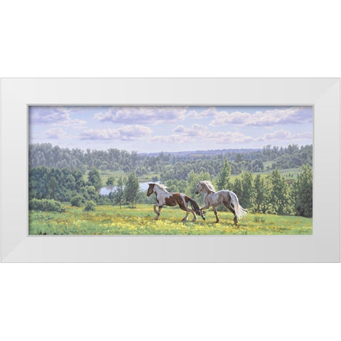 Open Spaces White Modern Wood Framed Art Print by Adamov, Alexey