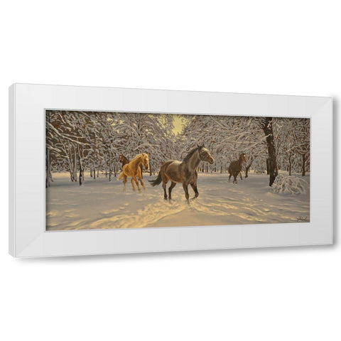 In the Winter White Modern Wood Framed Art Print by Adamov, Alexey