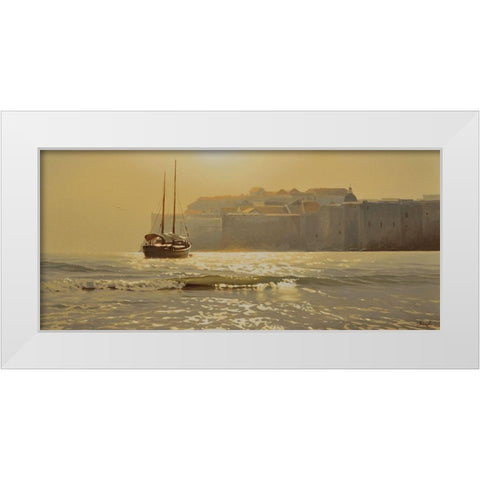 By Walls from Old City White Modern Wood Framed Art Print by Adamov, Alexey