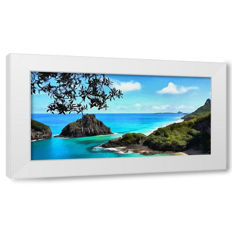 Tropical Coast III White Modern Wood Framed Art Print by Medeiros, Celito