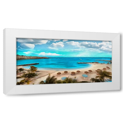 The Beach III White Modern Wood Framed Art Print by Medeiros, Celito
