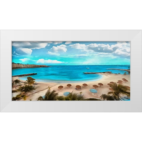 The Beach III White Modern Wood Framed Art Print by Medeiros, Celito