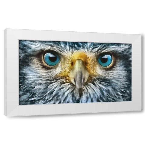 Owls Eyes II White Modern Wood Framed Art Print by Medeiros, Celito