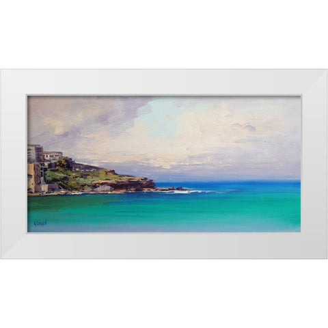 Bondi Beach Australia White Modern Wood Framed Art Print by Gercken, Graham