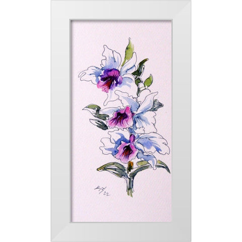 Tropical Floral  White Modern Wood Framed Art Print by Kovacs, Anna Brigite