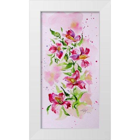 Tropical Floral II White Modern Wood Framed Art Print by Kovacs, Anna Brigite