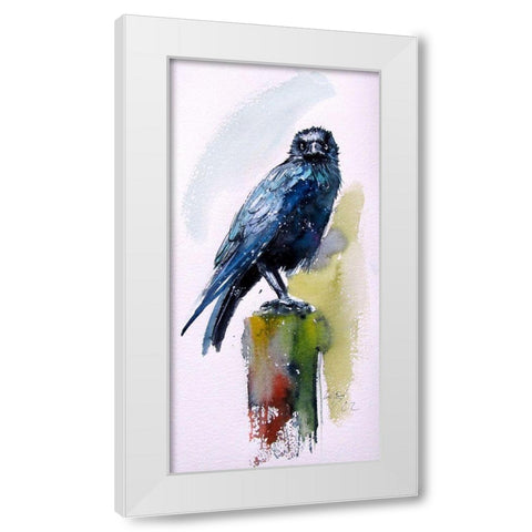 Crow White Modern Wood Framed Art Print by Kovacs, Anna Brigite