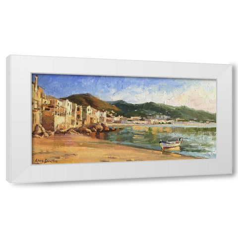 Cefalu Sicily Evening White Modern Wood Framed Art Print by Strube, Ling