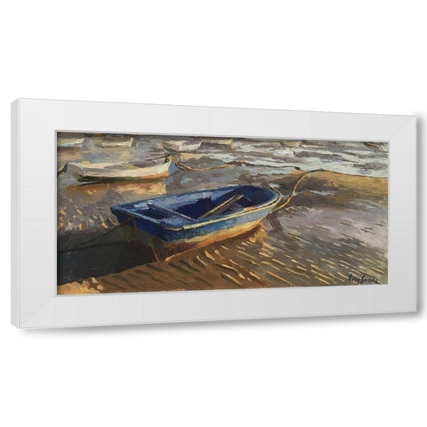 A Boat in Cadiz White Modern Wood Framed Art Print by Strube, Ling