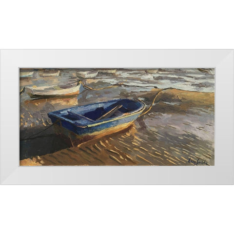 A Boat in Cadiz White Modern Wood Framed Art Print by Strube, Ling