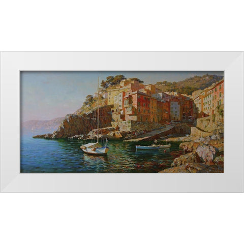 Lago Maggiore White Modern Wood Framed Art Print by Obuchovsky, Yury