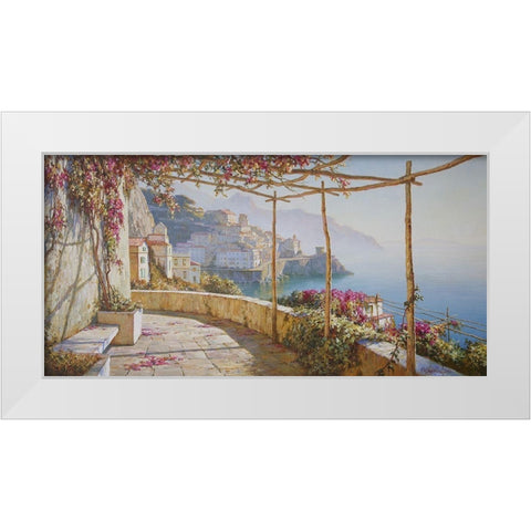 Amalfi. Colors of Autumn White Modern Wood Framed Art Print by Obuchovsky, Yury