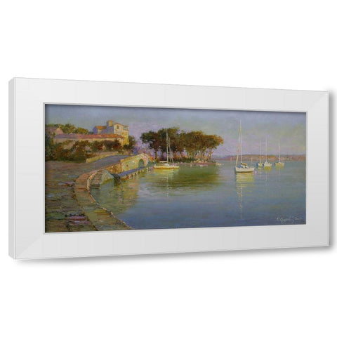 Evening White Modern Wood Framed Art Print by Obuchovsky, Yury