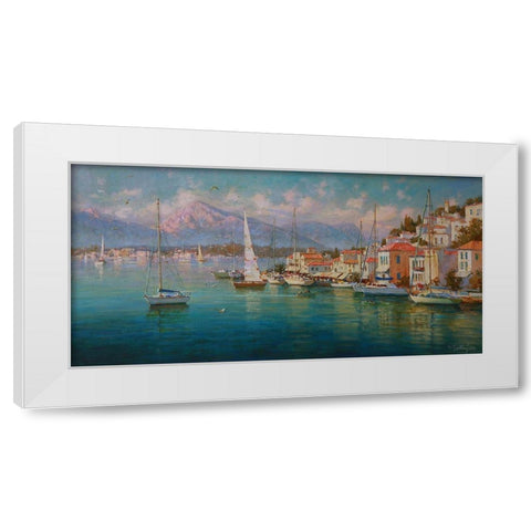 Island Poros White Modern Wood Framed Art Print by Obuchovsky, Yury
