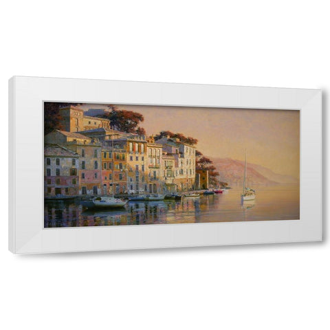 Portofino White Modern Wood Framed Art Print by Obuchovsky, Yury