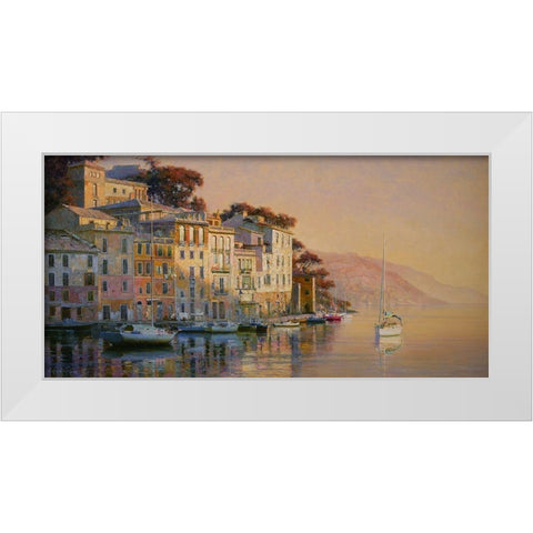 Portofino White Modern Wood Framed Art Print by Obuchovsky, Yury