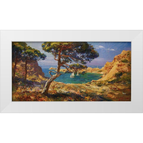 Rocky Coast XXI White Modern Wood Framed Art Print by Sviridov, Sergei