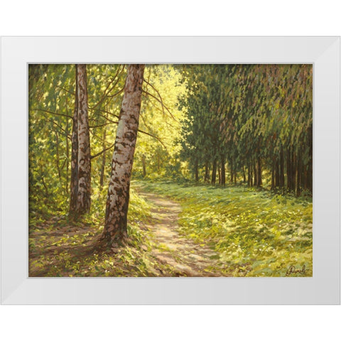 The Path to the Forest II White Modern Wood Framed Art Print by Adamov, Alexey