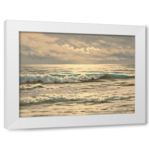 Just Waves White Modern Wood Framed Art Print by Adamov, Alexey