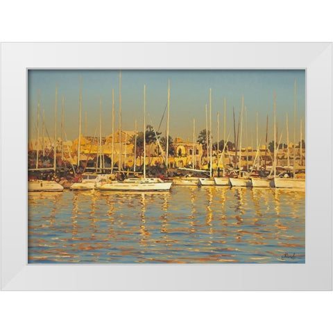 Sunshine Port White Modern Wood Framed Art Print by Adamov, Alexey