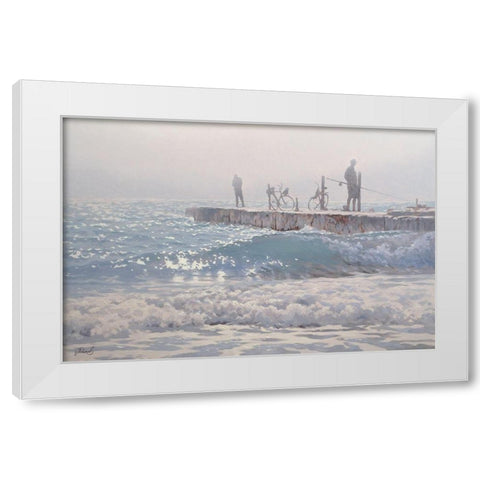 Marevo White Modern Wood Framed Art Print by Adamov, Alexey