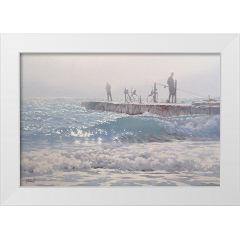 Marevo White Modern Wood Framed Art Print by Adamov, Alexey