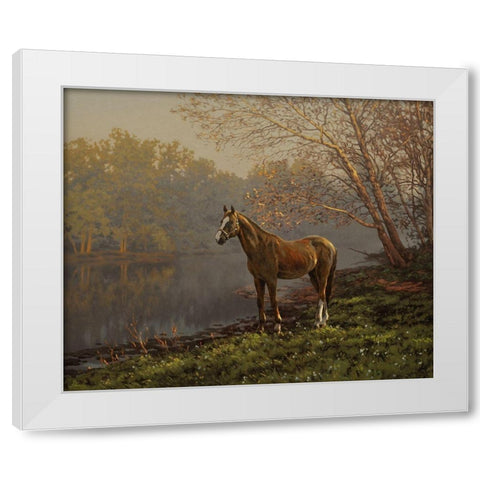 In the Spring White Modern Wood Framed Art Print by Adamov, Alexey