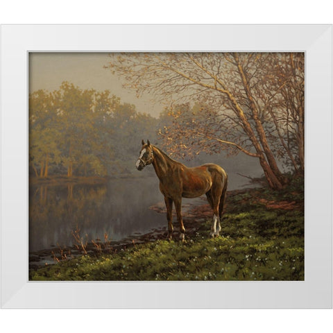 In the Spring White Modern Wood Framed Art Print by Adamov, Alexey