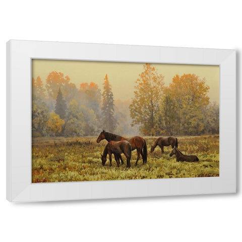 In the Silent Wood White Modern Wood Framed Art Print by Adamov, Alexey