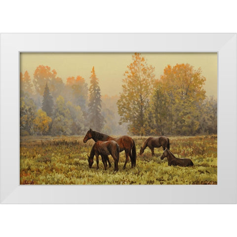 In the Silent Wood White Modern Wood Framed Art Print by Adamov, Alexey