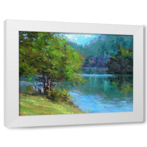 Blue River White Modern Wood Framed Art Print by Chaney, Alan
