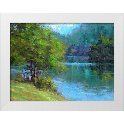 Blue River White Modern Wood Framed Art Print by Chaney, Alan