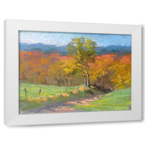 October Gold I White Modern Wood Framed Art Print by Chaney, Alan