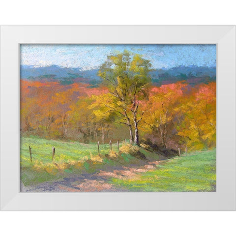 October Gold I White Modern Wood Framed Art Print by Chaney, Alan