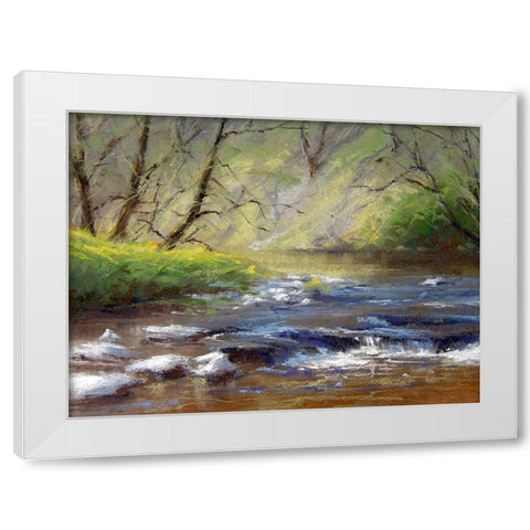 Evening River White Modern Wood Framed Art Print by Chaney, Alan