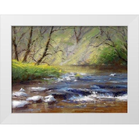 Evening River White Modern Wood Framed Art Print by Chaney, Alan