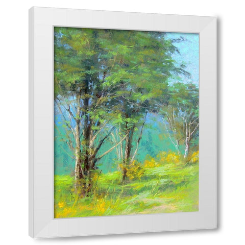 Trees in Spring White Modern Wood Framed Art Print by Chaney, Alan