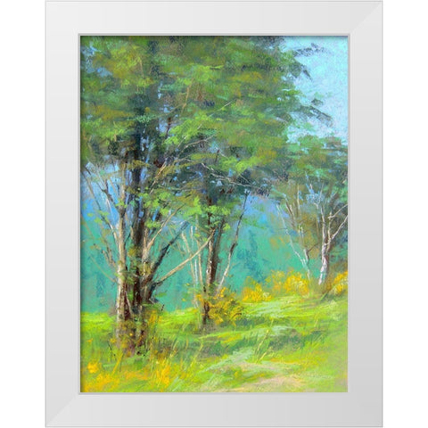 Trees in Spring White Modern Wood Framed Art Print by Chaney, Alan