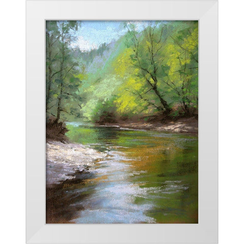 River Bank White Modern Wood Framed Art Print by Chaney, Alan