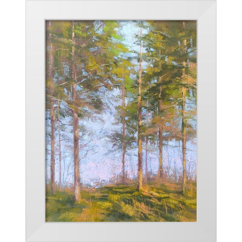 Trought The Trees White Modern Wood Framed Art Print by Chaney, Alan