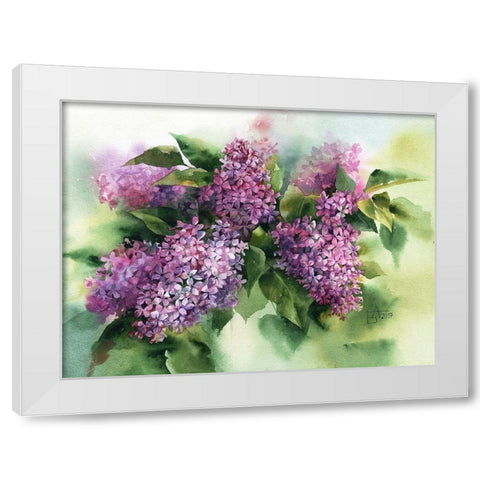 Lilac White Modern Wood Framed Art Print by Besedina, Anastasiia