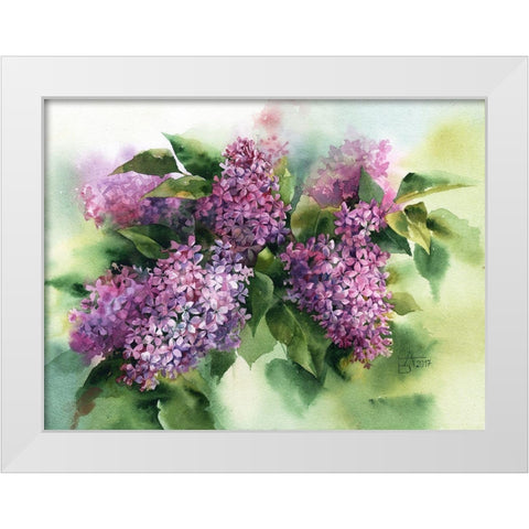 Lilac White Modern Wood Framed Art Print by Besedina, Anastasiia