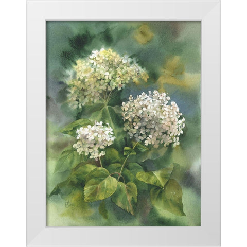 White Hydrangeas White Modern Wood Framed Art Print by Besedina, Anastasiia