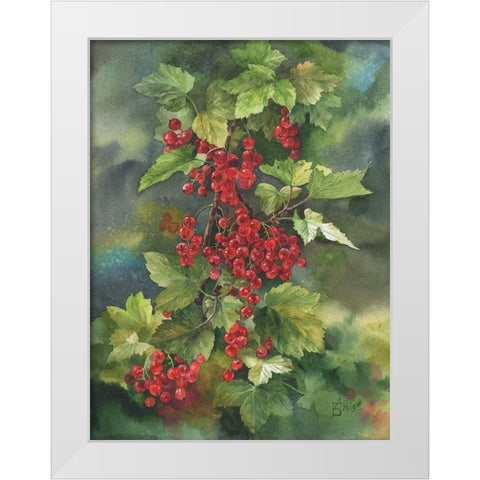 Red Currant White Modern Wood Framed Art Print by Besedina, Anastasiia