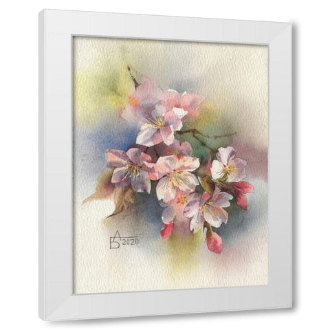 Rose Branch II White Modern Wood Framed Art Print by Besedina, Anastasiia