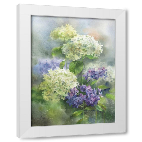 Hydrangea and Phloxes White Modern Wood Framed Art Print by Besedina, Anastasiia