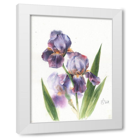 Iris White Modern Wood Framed Art Print by Besedina, Anastasiia