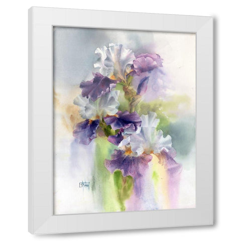 Big Iris White Modern Wood Framed Art Print by Besedina, Anastasiia